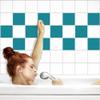 PrintYourHome Tile Stickers for Kitchen and Bathroom | Solid Turquoise Blue Glossy | Tile Film for 15x20cm Tiles | 1 Color Sample in 10x10cm | Affordable Adhesive Tiles in Top Quality view 2