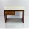 EMRA WOOD M-DEKO LPS-1 Chesterfield Shoe Bench with Drawer, White Faux Leather, Wooden Frame, Made to Measure (H 50 cm, D 30 cm, 80) view 3