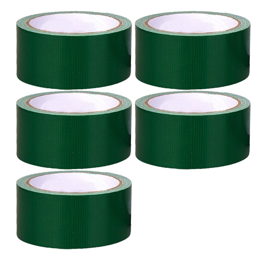 FHYTGBS 5-Piece Pack Duct Tape, Heavy-Duty Waterproof Tape for Repairs, Sealing, Labeling, and Home Improvement (Green)
