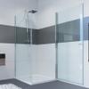 IMPTS Shower Enclosure 100 x 90 cm with Pivot Door and Side Panel, Safety Glass, 185 cm view 1