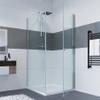 IMPTS Shower Enclosure 100 x 90 cm with Pivot Door and Side Panel, Safety Glass, 185 cm view 2