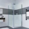 IMPTS Shower Enclosure 100 x 90 cm with Pivot Door and Side Panel, Safety Glass, 185 cm view 3