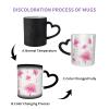 Ceramic Color-Changing Coffee Mug with Pink Lily Design, 330 ml view 3