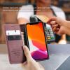 UFinetech Case for iPhone 12 mini, Slim Shockproof Scratch-Resistant PU Leather TPU Folio Case with Magnetic Closure, Card Slots, Stand and Camera Protection, Red view 3