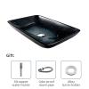 SHUGUANG Tempered Glass Vessel Sink with Waterfall Faucet, Black Star Gradient, 560 × 360 × 110 mm view 3