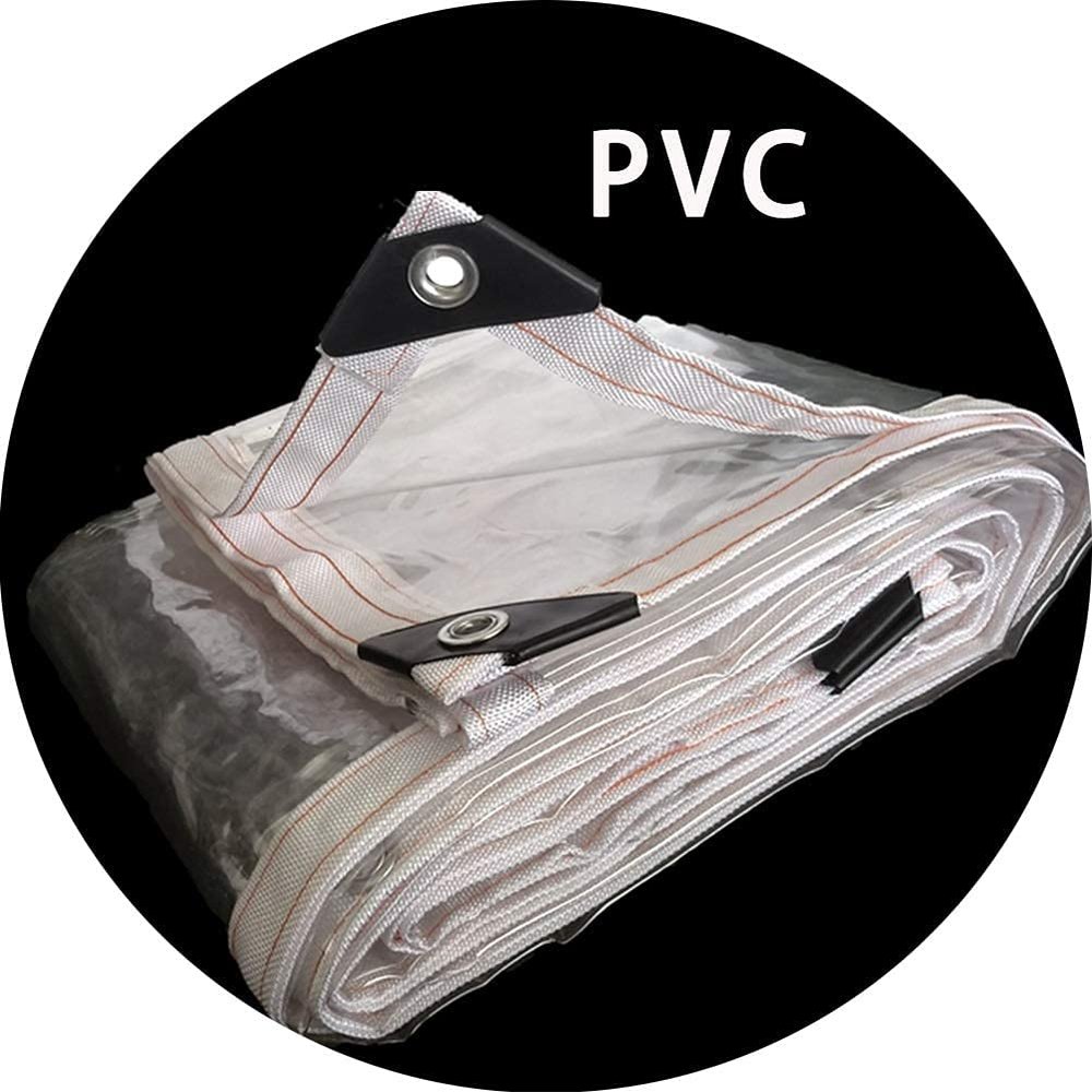 HYHMJ Heavy-Duty Clear PVC Tarp, 0.3 mm, Waterproof Cover, 6 x 6 m
