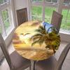 FANSU Round Outdoor Tablecloth, Washable, Waterproof and Non-Slip, 140 cm Diameter, Seagull view 1