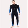 Men's Full-Body Neoprene Wetsuit with Front Zipper, Black and Blue, Size L view 2