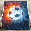 Sviuse Football Blanket, Blue Flame Sports Ball Throw, 127 x 152 cm view 1