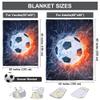 Sviuse Football Blanket, Blue Flame Sports Ball Throw, 127 x 152 cm view 4