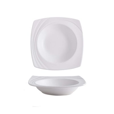 Liudan Square Ceramic Soup and Dinner Plate, 8-Inch