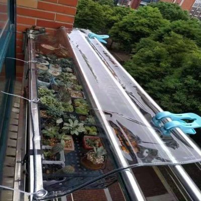 Transparent Waterproof PVC Tarp with Grommets, 200 x 350 cm