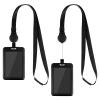 cluis 2-Pack Retractable ID Badge Holders with 2 Lanyards, Black view 1
