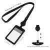 cluis 2-Pack Retractable ID Badge Holders with 2 Lanyards, Black view 2