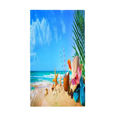 Chickw1 Microfiber Beach Towel, Large Lightweight Quick-Dry Bath Towel, Hawaii Beach, 80 x 180 cm