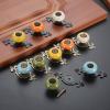 FBSHOP(TM) 10 Handmade Ceramic Cabinet Knobs, Leopard Pattern, Multicolor view 4