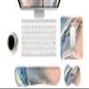 4-in-1 Memory Foam Wrist Rest Set with Mouse Pad and Coaster, Marble view 1