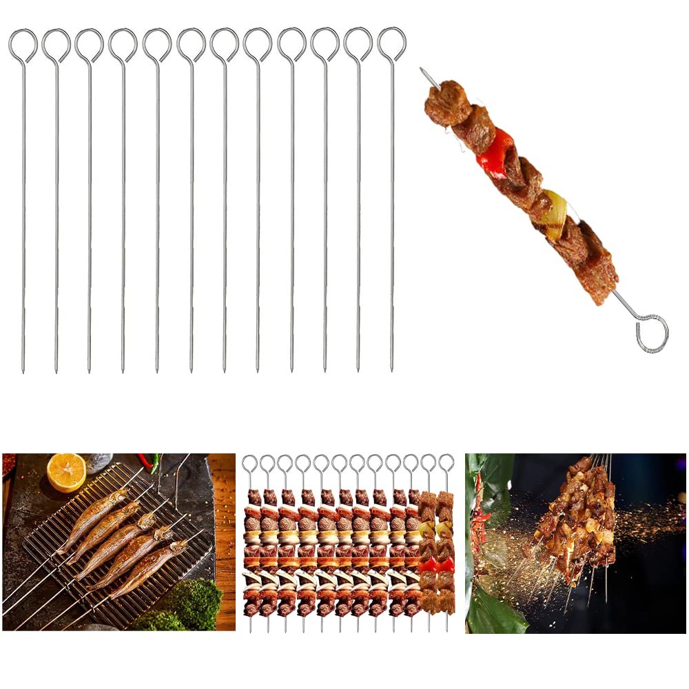 Ram 12-Pack Metal Grill Skewers, 30 cm
