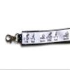 Triathlon Keychain Key Strap for Swimming, Running & Cycling, Cotton & Grosgrain Ribbon, 13.5 cm, Black and White, Without Charm view 4