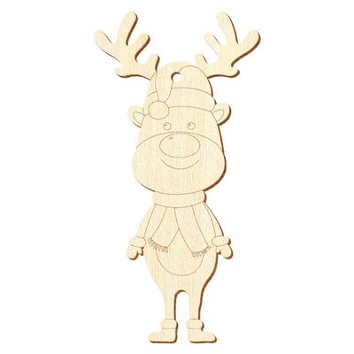 Wooden Reindeer V2 – Decorative Crafting, 5–50 cm, Pack of 50, 10 cm High