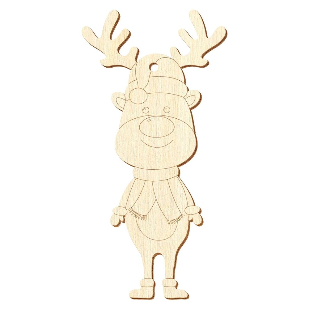 Wooden Reindeer V2 – Decorative Crafting, 5–50 cm, Pack of 50, 10 cm High