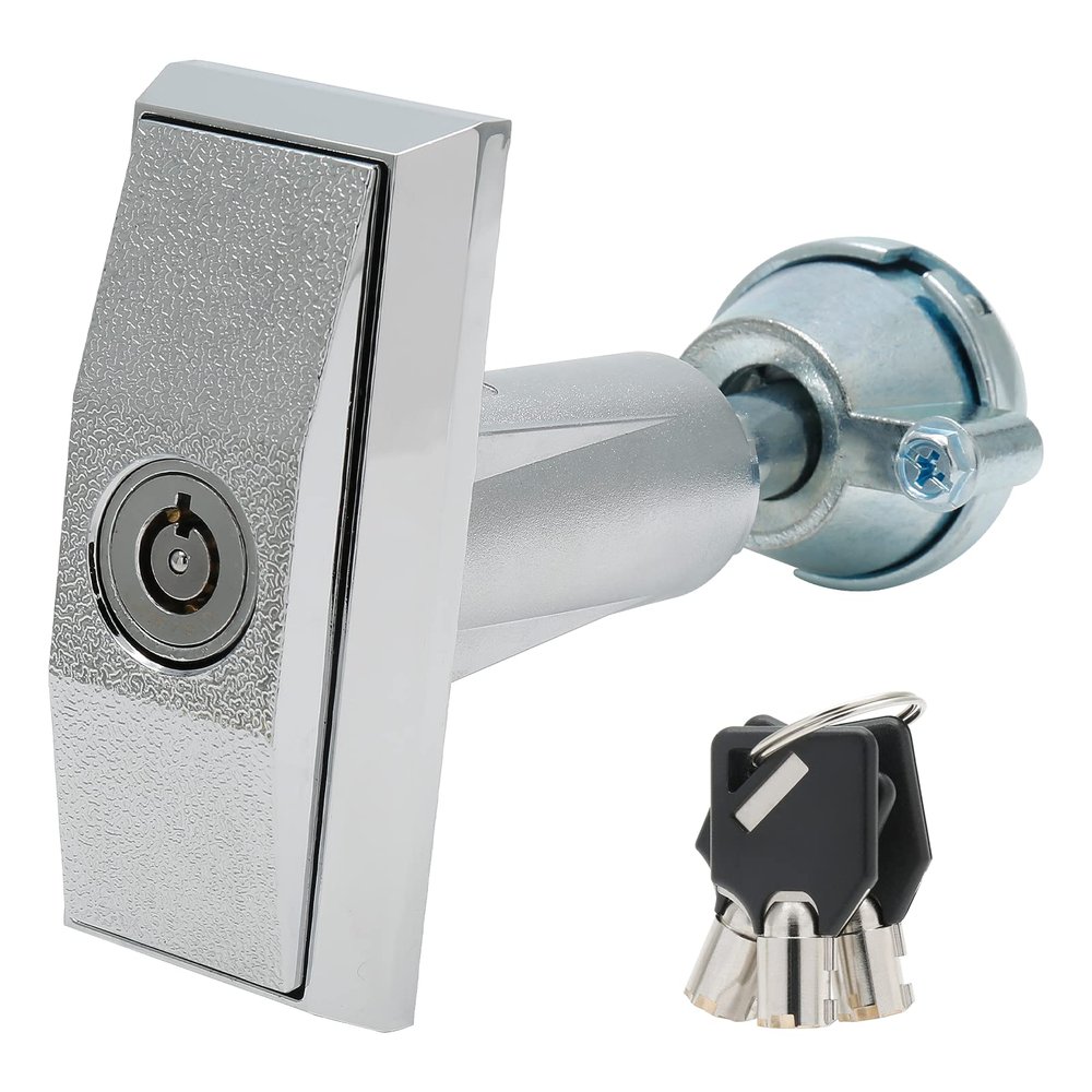 Qjaiune Vending Machine T-Handle Lock with 3 Keys, Keyed Differently