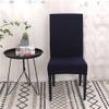 LIJUCAI 1/2/4/6-Piece Solid Color Stretch Spandex Chair Covers, Navy, 6 Pieces view 1