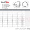 FASTON M12 Hex Cap Nuts, High Form, Stainless Steel A2/V2A, DIN 1587, 5-Pack view 4