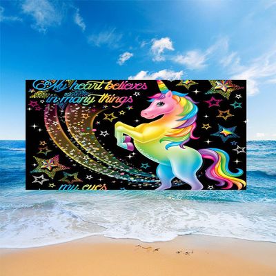 Morbuy Microfiber Beach Towel, Lightweight, Compact, Quick-Drying, 75 x 150 cm, Unicorn 6
