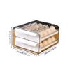 Egg Holder for Refrigerator, 32 Compartments, Stackable, Double-Layer Drawer, Transparent, White view 2