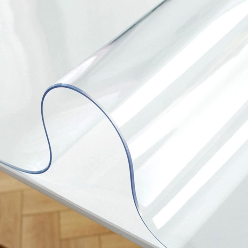 CL-ZZZ Round Clear Table Protector, 2 mm Thick PVC, Waterproof, Adjustable 110/120 cm