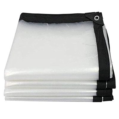 RURGLY 2 x 8 m Transparent Waterproof PE Tarp