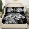Loussiesd Leopard Fitted Sheet Set with Pillowcase, Safari Cheetah Print view 3