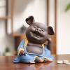 RAN Purple Clay Piggy Bank Coin Pot, Lucky Pig Tea Pet Ornament Sculpture, Wedding Birthday Gift view 2