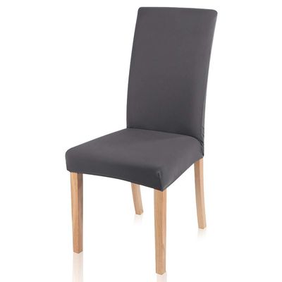 LIJUCAI Solid Stretch Chair Covers, Gray, 2-Pack