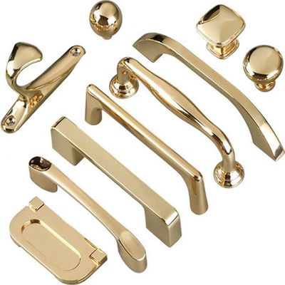 ZESLIV Gold Zinc Alloy Cabinet Handles, 128 mm Hole Spacing