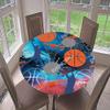 FANSU Round Washable Outdoor Tablecloth, 3D Wolf Design, Polyester Stain-Resistant Table Cover for Home and Garden Tables, 63 in Diameter, Modesport view 1