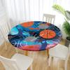 FANSU Round Washable Outdoor Tablecloth, 3D Wolf Design, Polyester Stain-Resistant Table Cover for Home and Garden Tables, 63 in Diameter, Modesport view 2