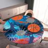 FANSU Round Washable Outdoor Tablecloth, 3D Wolf Design, Polyester Stain-Resistant Table Cover for Home and Garden Tables, 63 in Diameter, Modesport view 3