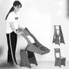 GJSN Wooden Folding Step Stool, 4-Step Ladder, Natural Wood, 34 × 40 × 85 cm view 3
