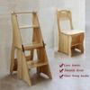 GJSN Wooden Folding Step Stool, 4-Step Ladder, Natural Wood, 34 × 40 × 85 cm view 4