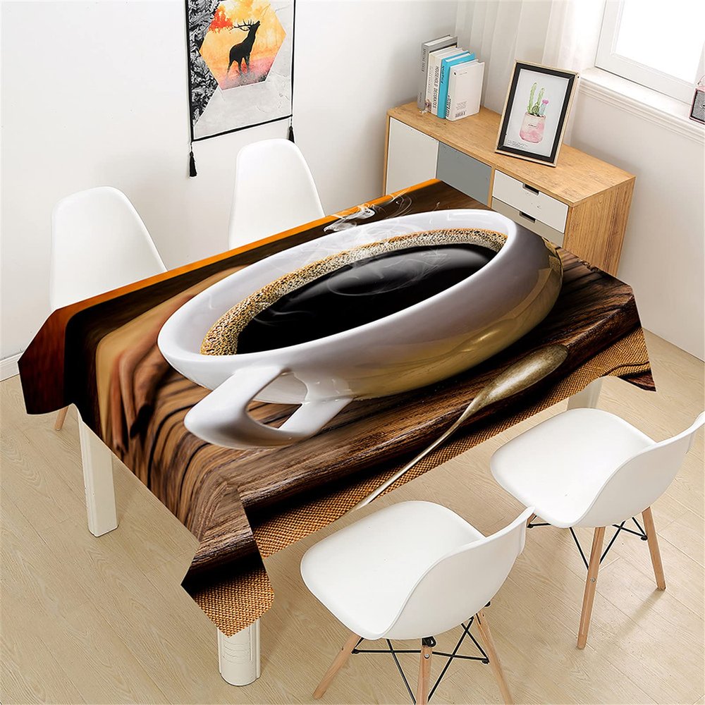 Himlaya Waterproof Washable Tablecloth, Brown Wood Grain, 140 x 260 cm