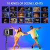 GVM 1500D RGB Video Light Panel 3-Pack, 75W LED Studio Lights with Stands, 27,000 Lux, 3200K-5600K, 18 Effects, App Control, CRI 97+ view 3