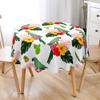 Hiseng Round Printed Tablecloth, Tropical Flowers, Water-Resistant Polyester, Washable, 200 cm view 1