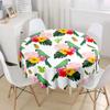 Hiseng Round Printed Tablecloth, Tropical Flowers, Water-Resistant Polyester, Washable, 200 cm view 2