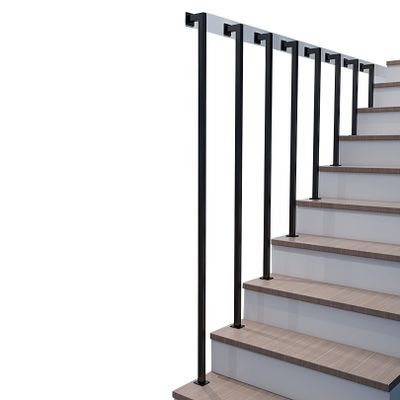 50 cm Black Metal Handrail for Indoor Stairs, Wall-Mounted Industrial Pipe Rail