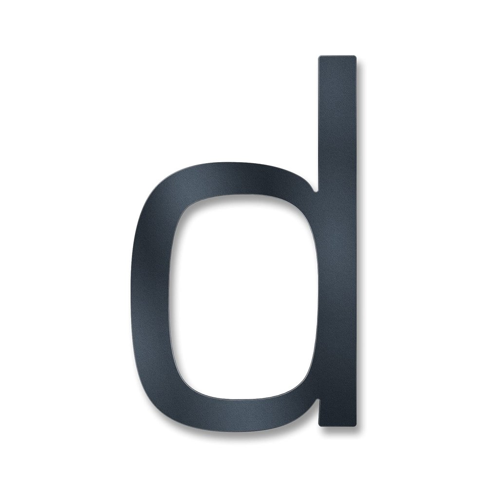 Metzler Modern Solid Steel House Letter d, 20 cm, Anthracite RAL 7016
