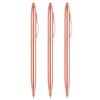 LONGKEY 3-Pack Slim Rose Gold Ballpoint Pens, Black Ink, 1 mm view 1