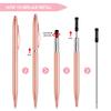 LONGKEY 3-Pack Slim Rose Gold Ballpoint Pens, Black Ink, 1 mm view 3
