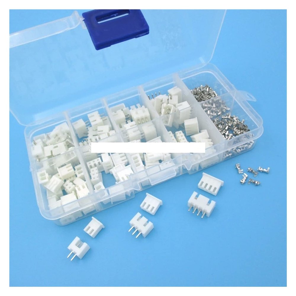 Sky City XH2.54 50-Set Kit in Box, 2-, 3-, and 4-Pin 2.54 mm Pitch Terminal/Housing/Pin Header Connector Cable Adapter, XH2P